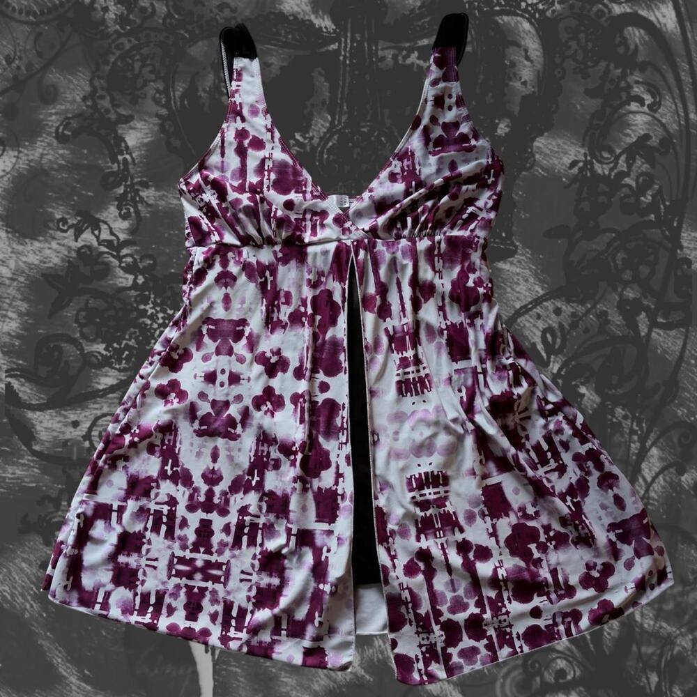 grunge deep berry pink and white deep v neck sleeveless whimsigoth glam bodysuit